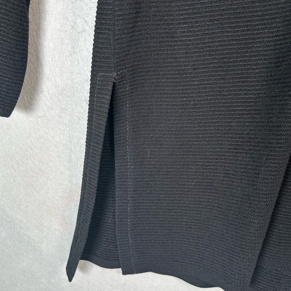 Misook Black Ribbed Cardigan with Zipper Hip-length Lightweight Women’s Sz Large - Picture 3 of 7